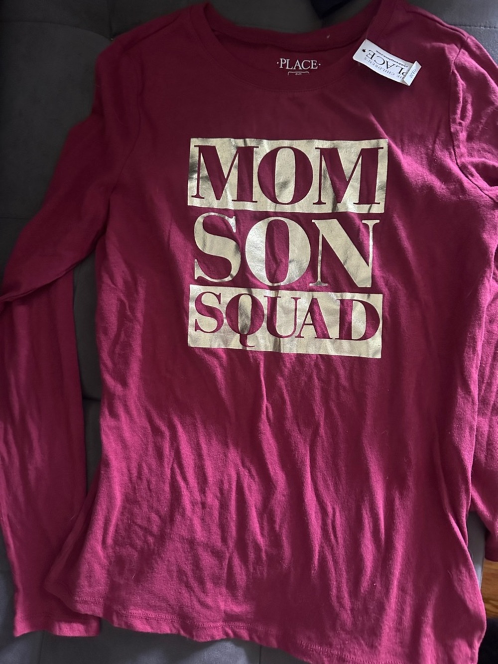 The Children's Place Raspberry Long-Sleeve 'MOM SON SQUAD' Tee